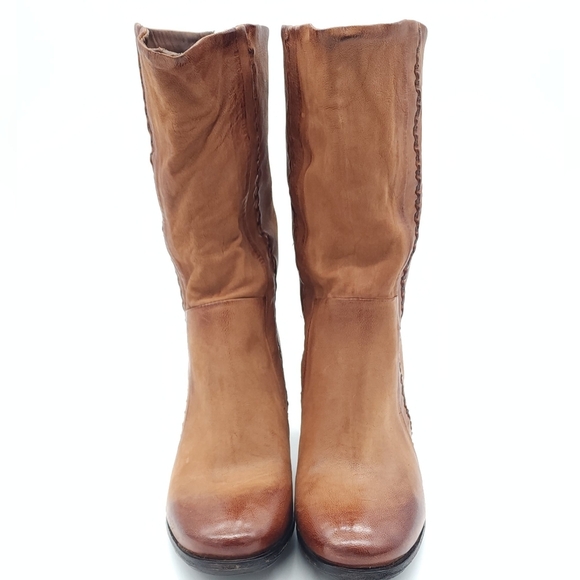 A.S. 98 IVA Leather Heeled Ankle Boots Back Zip Stitching Detail Size EU 38 - Picture 5 of 13